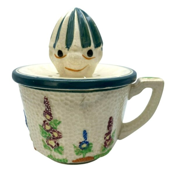 Anthropomorphic Juicer Face Antique Vintage Reamer Hand Painted Japan MCM 50's - Picture 1 of 10
